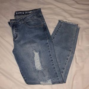 Ripped Ankle Jeans